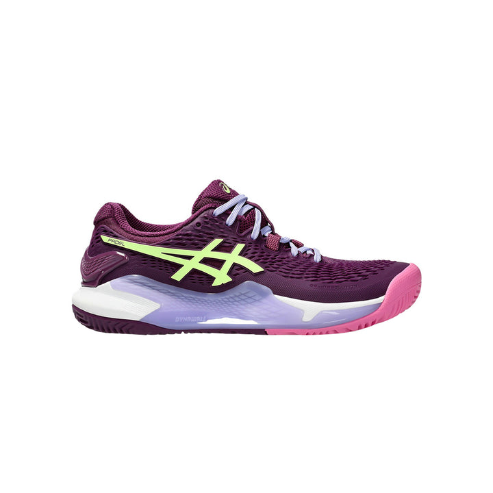 GEL-RESOLUTION 9 PADEL - DEEP MAUVE/LIME GREEN