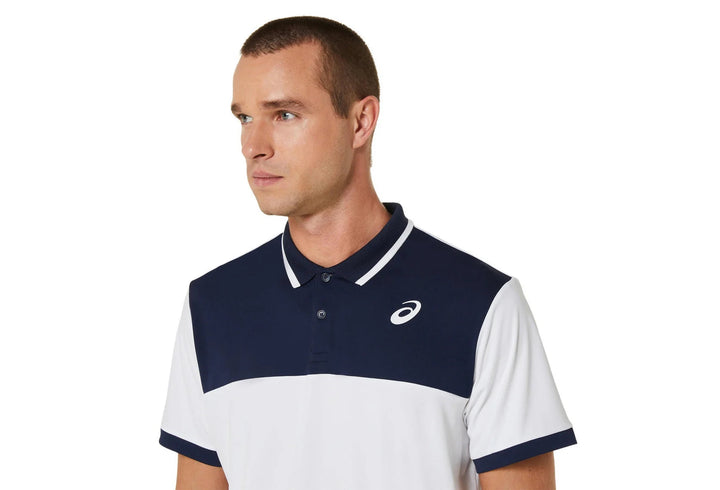 MEN COURT POLO SHIRT (BRILLIANT WHITE/MIDNIGHT)