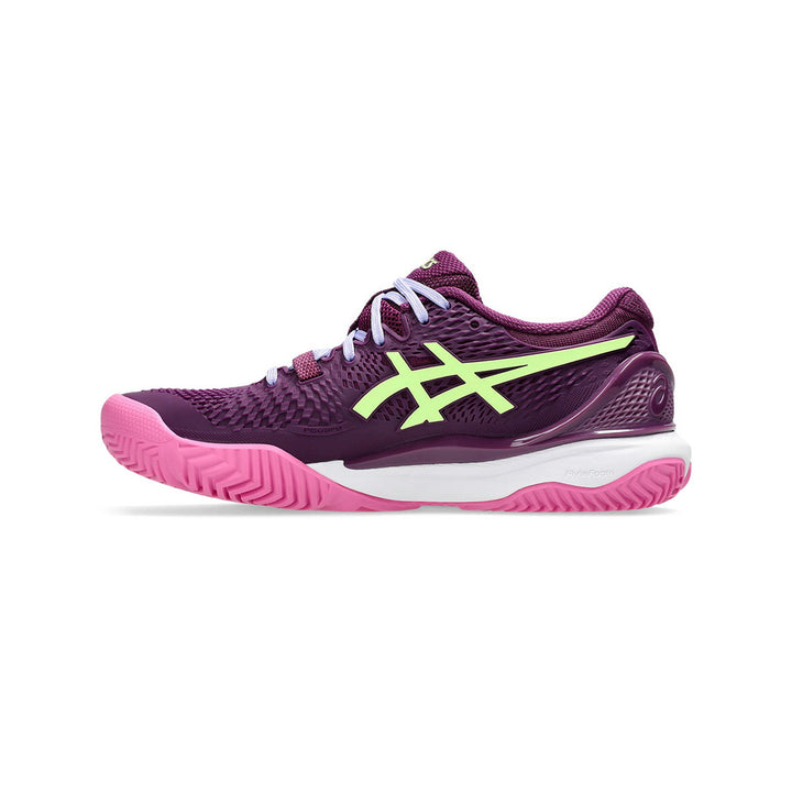 GEL-RESOLUTION 9 PADEL - DEEP MAUVE/LIME GREEN
