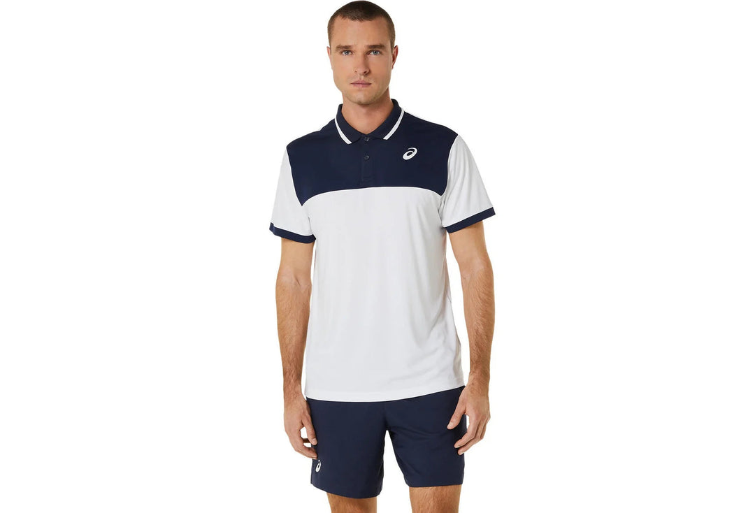 MEN COURT POLO SHIRT (BRILLIANT WHITE/MIDNIGHT)