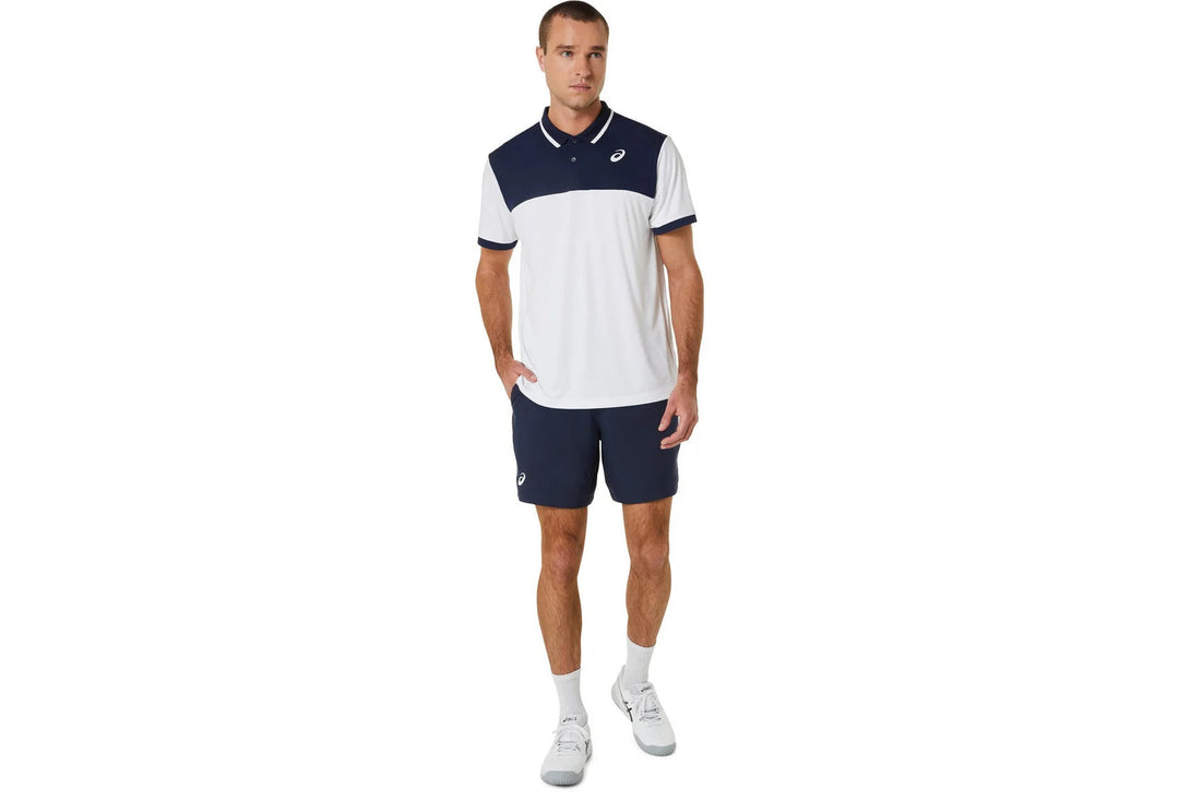 MEN COURT POLO SHIRT (BRILLIANT WHITE/MIDNIGHT)