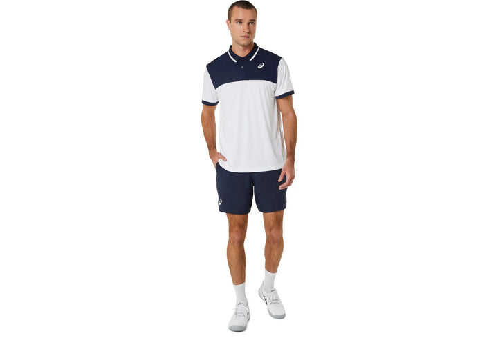 MEN COURT POLO SHIRT (BRILLIANT WHITE/MIDNIGHT)
