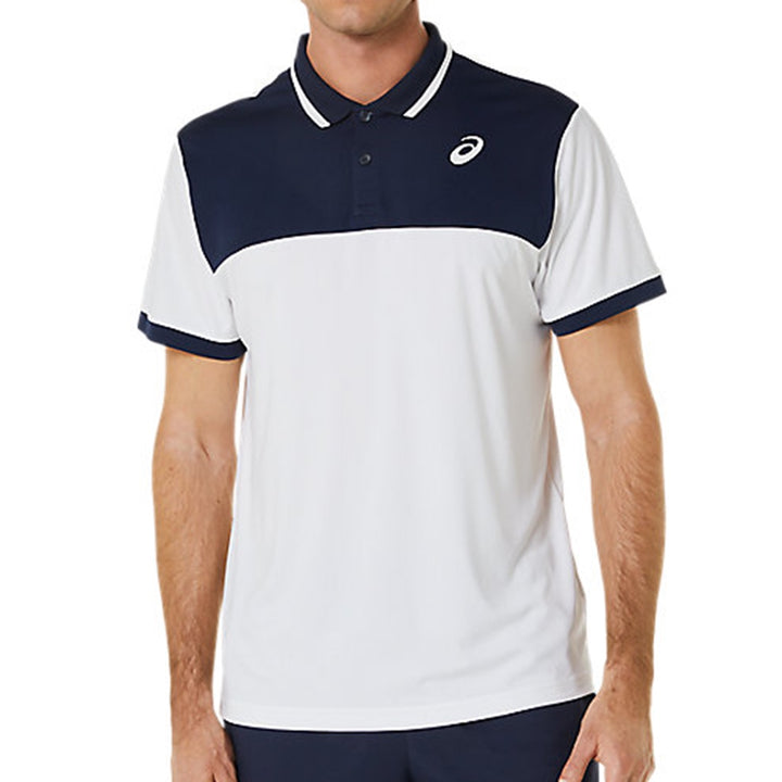MEN COURT POLO SHIRT (BRILLIANT WHITE/MIDNIGHT)