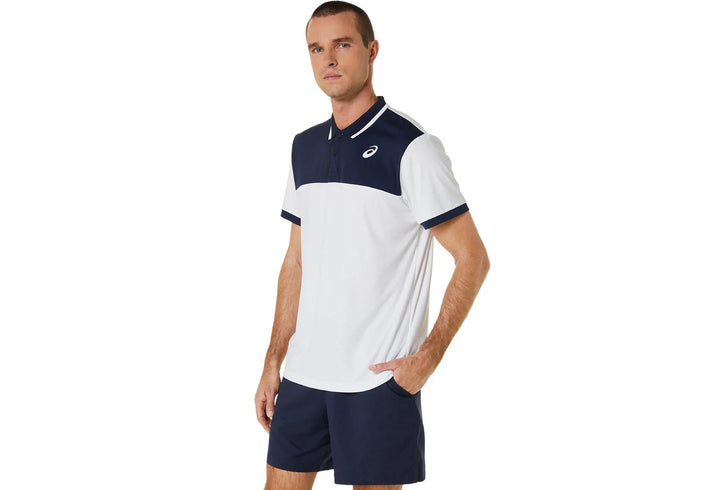 MEN COURT POLO SHIRT (BRILLIANT WHITE/MIDNIGHT)