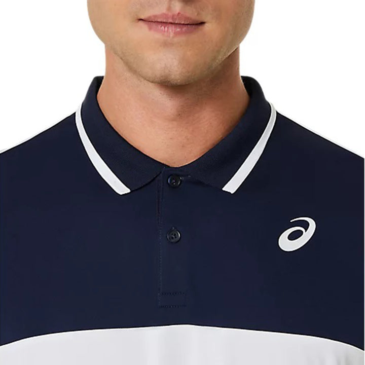 MEN COURT POLO SHIRT (BRILLIANT WHITE/MIDNIGHT)